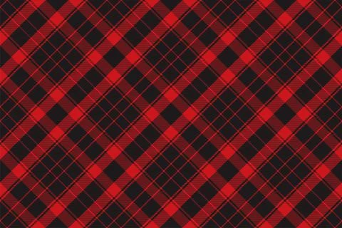 Tartan plaid pattern in red. Print fabric texture seamless. Check vector back Stock Illustration