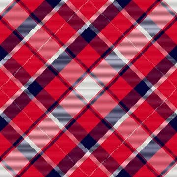 Tartan plaid pattern in red. Print fabric texture seamless. Check vector back Stock Illustration