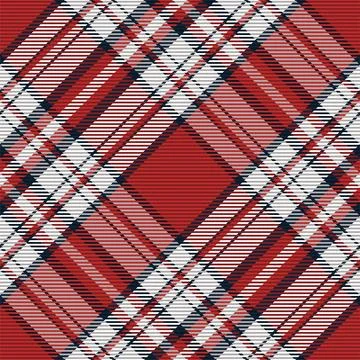 Tartan plaid pattern in red. Print fabric texture seamless. Check vector back Stock Illustration