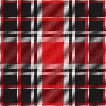 Tartan plaid pattern in red. Print fabric texture seamless. Check vector back Stock Illustration