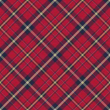 Tartan plaid pattern in red. Print fabric texture seamless. Check vector back Stock Illustration