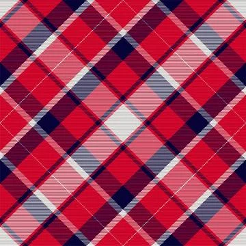 Tartan plaid pattern in red. Print fabric texture seamless. Check vector back Stock Illustration