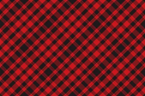 Tartan plaid pattern in red. Print fabric texture seamless. Check vector back Stock Illustration
