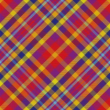 Tartan plaid pattern in red. Print fabric texture seamless. Check vector back Stock Illustration