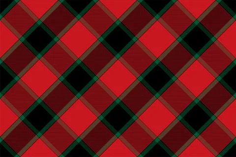 Tartan plaid pattern in red. Print fabric texture seamless. Check vector back Stock Illustration