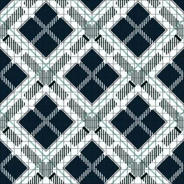 Tartan Plaid Seamless Pattern. Black and white fabric texture check tartan se Stock Illustration