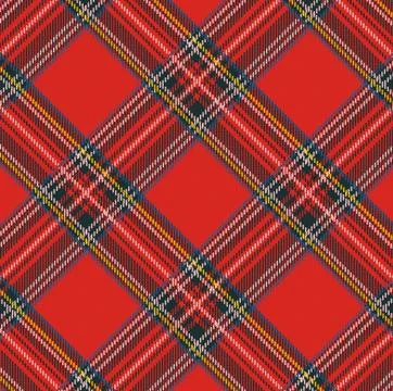 Tartan Plaid Vector Pattern Background with Fabric Texture Stock Illustration