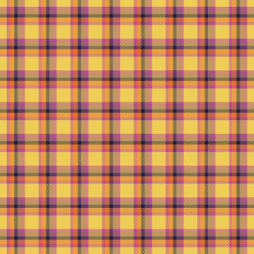 Tartan seamles pattern with yellow, ping, orange and blue color Stock Illustration