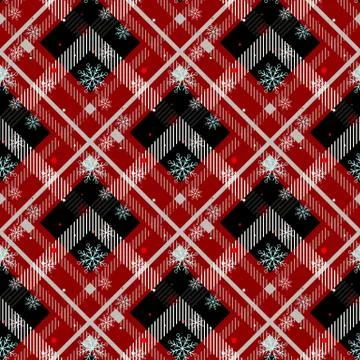 Tartan Seamless Pattern Background. Red, Black, Blue, Beige and White Plaid w Stock Illustration