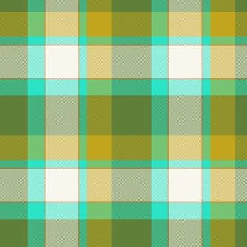 Tartan seamless pattern with green, brown and white color Stock Illustration