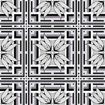 Tartan seamless pattern. Ornamental vector plaid background. Repeat floral ch 스톡 일러스트