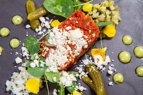 Tartar from tomatoes Stock Photos