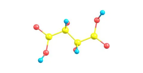 Tartaric acid molecular structure isolated on white Stock Illustration