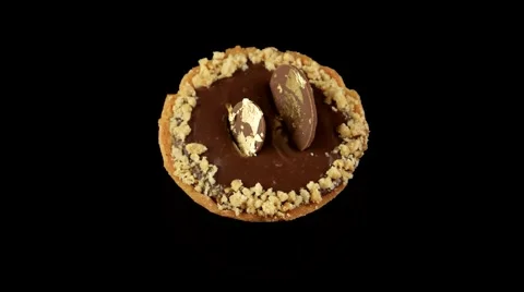 Tartlet with chocolate and walnut Stock Footage 58590770