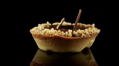 Tartlet with chocolate and walnut Stock Footage 58595410