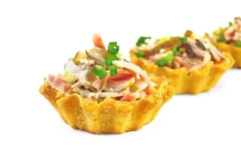 Tartlet with salad Stock Photos