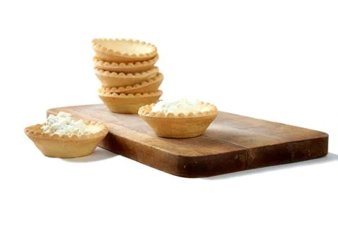 Tartlets with soft cheese isolated Stock Photos