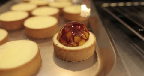 Tartlets on the table of a professional confectioner Stock Footage 262213150