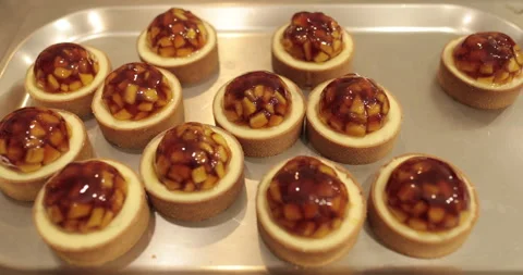 Tartlets on the table of a professional confectioner Stock Footage 262213419