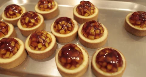 Tartlets on the table of a professional confectioner Stock Footage 262213450