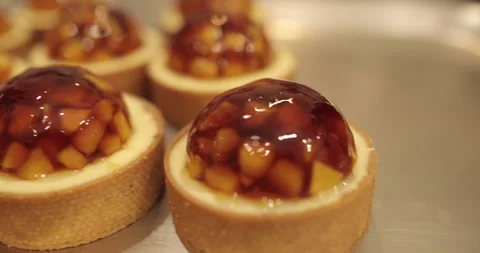 Tartlets on the table of a professional confectioner Stock Footage 262213467