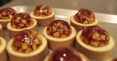 Tartlets on the table of a professional confectioner Stock Footage 262213495