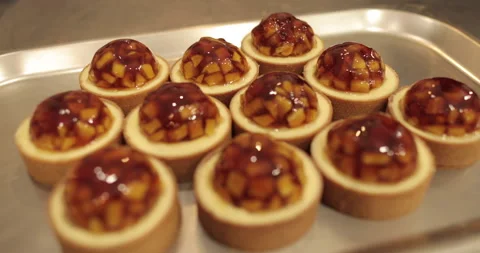 Tartlets on the table of a professional confectioner Stock Footage 262213565