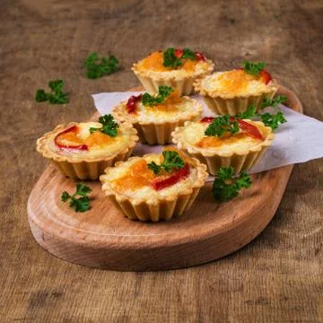 Tartlets with vegetables Stock Photos