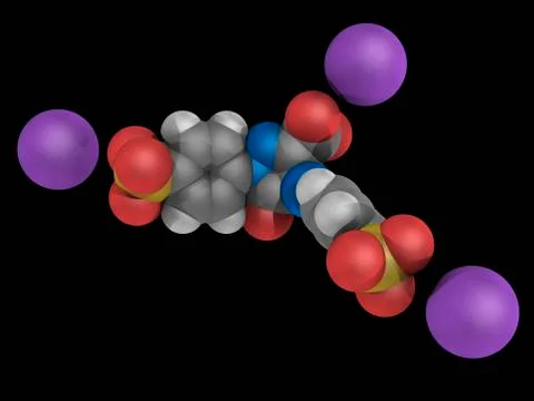 Tartrazine molecule Stock Illustration