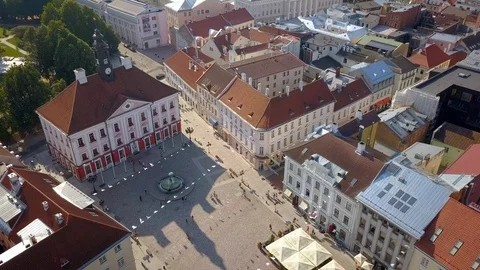 Tartu Town Hall Square Stock Footage 100869491
