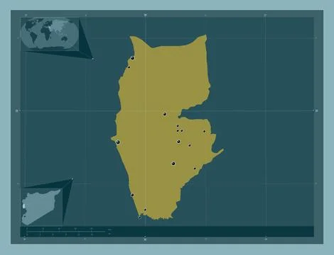 Tartus, Syria. Solid color shape. Locations of major cities of the region Stock Illustration