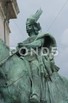 Tas the Horseman - Heroes Square - Budapest Stock Photos