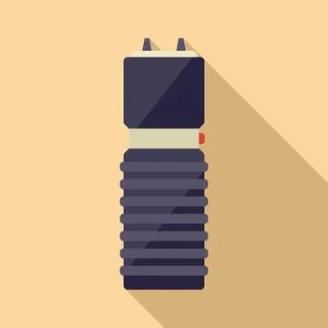 Taser electroshock icon flat . Tazer police Stock Illustration