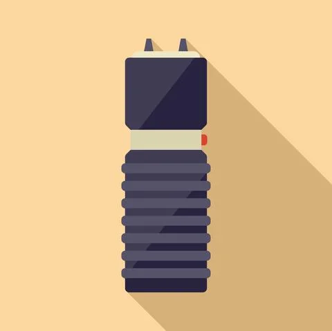 Taser electroshock icon flat vector. Tazer police Stock Illustration