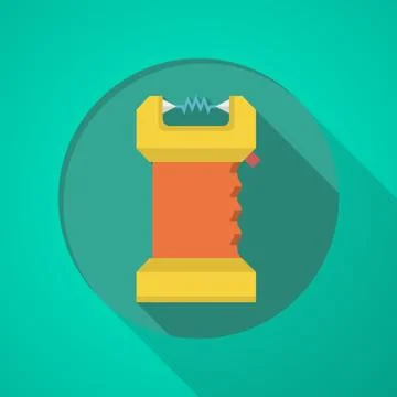 Taser flat color icon Stock Illustration