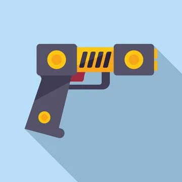Taser gun icon flat vector. Police tazer Stock Illustration