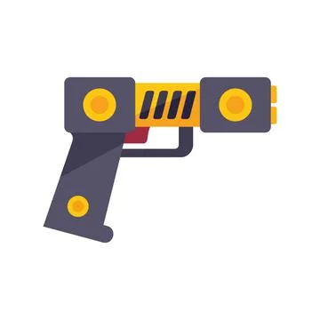 Taser gun icon flat vector. Police tazer Stock Illustration