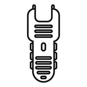 Taser gun icon outline vector. Police tazer Stock Illustration