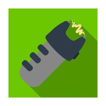 Taser icon in flat style isolated on white background. Police symbol stock Stock Illustration