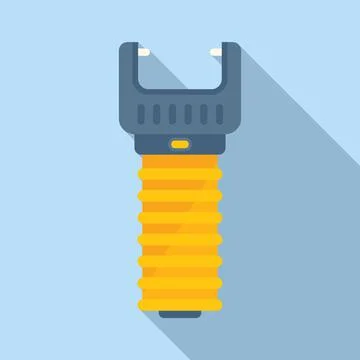 Taser law icon flat vector. Police tazer Stock Illustration