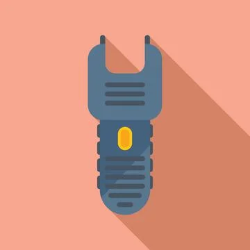 Taser protection icon flat vector. Police gun Stock Illustration
