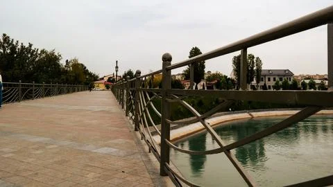 Tashkent. River. Bridge. Memorial complex. Stock Photos
