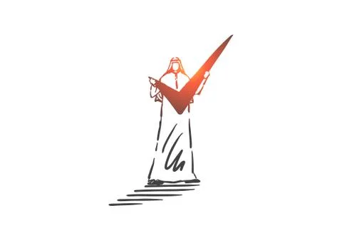 Task and project management concept sketch. Hand drawn isolated vector Illustrazione stock