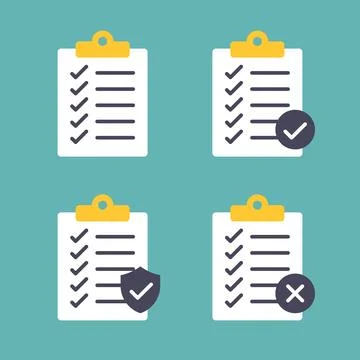 Task Approval and Rejection Checklist Icons Vector Stock Illustration