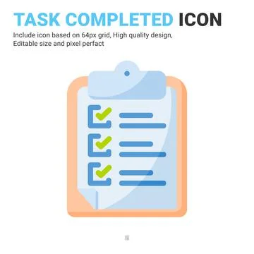 Task are completed icon design flat style isolated on white background イラスト素材