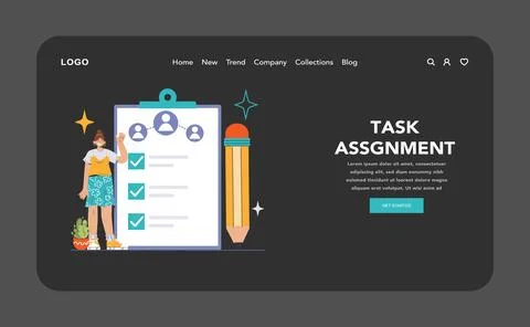 Task Assignment concept. Flat vector illustration Illustrazione stock