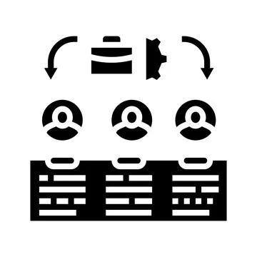 Task assignment glyph icon vector illustration Illustrazione stock