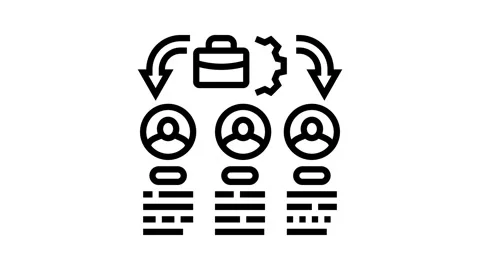 Task assignment line icon animation Stock Footage 326121532