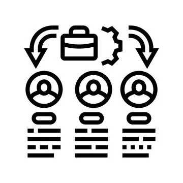 Task assignment line icon vector illustration 스톡 일러스트