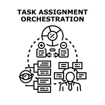 Task assignment orchestration concept vector illustration Stock Illustration